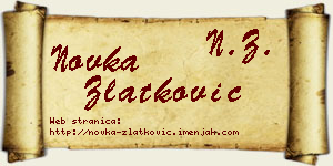 Novka Zlatković vizit kartica